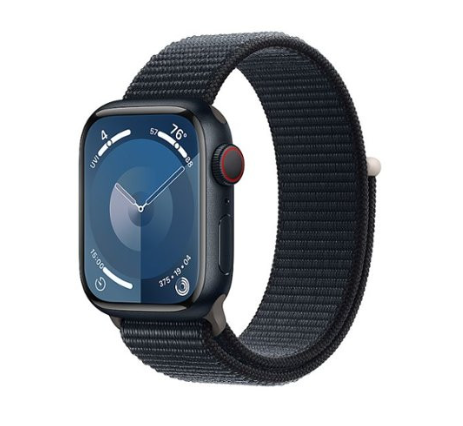 Apple Watch Series 9 GPS + Cellular 41mm Midnight Alu. Case w. Midnight Sport Loop (MRHU3)