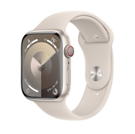 Apple Watch Series 9 GPS + Cellular 45mm Starlight Alu. Case w. Starlight Sport Band - S/M (MRM83)