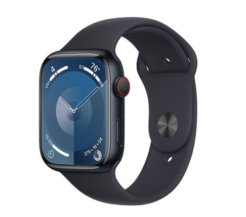 Apple Watch Series 9 GPS + Cellular 45mm Midnight Alu. Case w. Midnight S. Band - M/L (MRMD3)