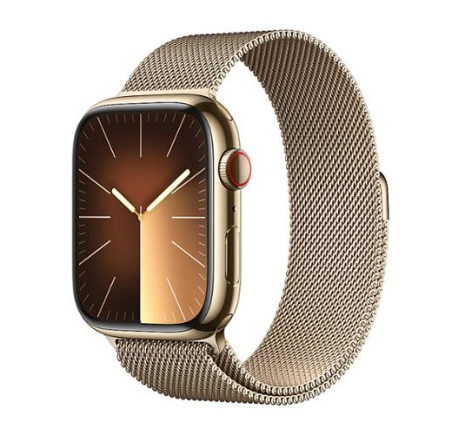 Apple Watch Series 9 GPS + Cellular 45mm Gold S. Steel Case w. Gold Milanese Loop (MRMU3)