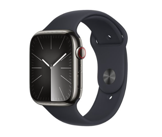 Apple Watch Series 9 GPS + Cellular 45mm Graphite S. Steel Case w. Midnight S. Band - M/L (MRMW3)