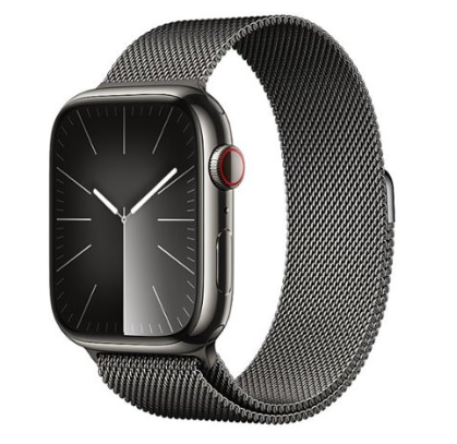 Apple Watch Series 9 GPS + Cellular 45mm Graphite S. Steel Case w. Graphite Milanese Loop (MRMX3)