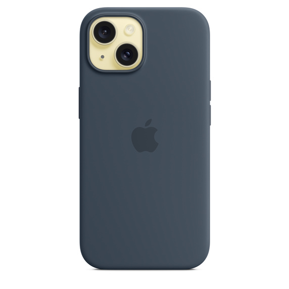 Чехол для iPhone 15 Apple Silicone Case with MagSafe (Storm Blue)