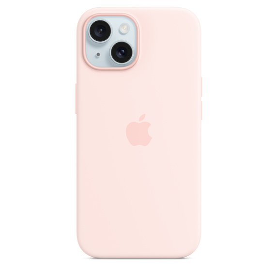 Чехол для iPhone 15 Apple Silicone Case with MagSafe (Light Pink)