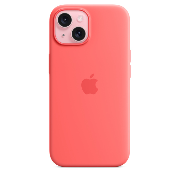 Чехол для iPhone 15 Apple Silicone Case with MagSafe (Guava)