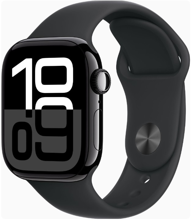 Apple Watch Series 10 GPS 42mm Jet Black Alu. Case w. Black Sport Band - M/L (MWWF3)