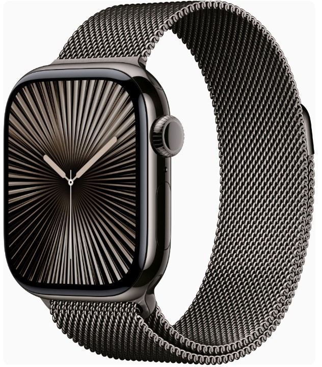 Apple Watch Series 10 GPS + Cellular 42mm Slate Titanium Case w. Slate Milanese Loop (MX053)