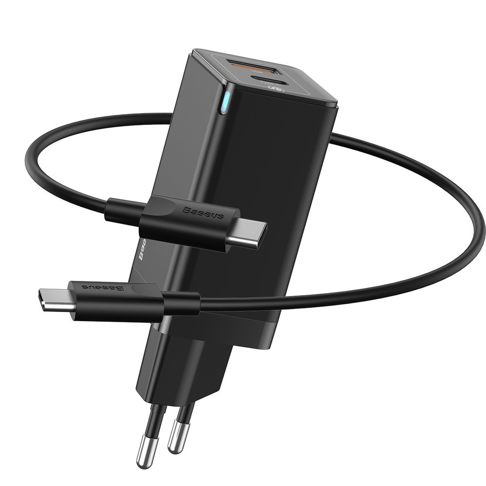 Сетевое зарядное устройство Baseus GaN2 Quick Charger 45W +Type-C to Type-C Cable (CCGAN-Q01) Black