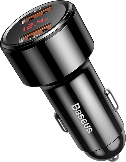 Автомобильное зарядное устройство Baseus dual USB 2.4A (Черный)