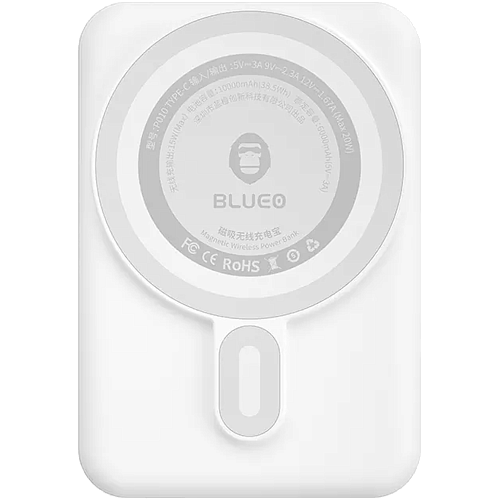 Blueo Wireless Powerbank 10000mA (PD20W / 15W Wireless) (White)