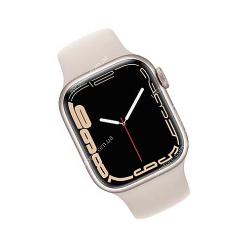 Apple Watch Series 7 GPS 45mm Starlight Aluminum Case With Starlight Sport Band (MKN63)
