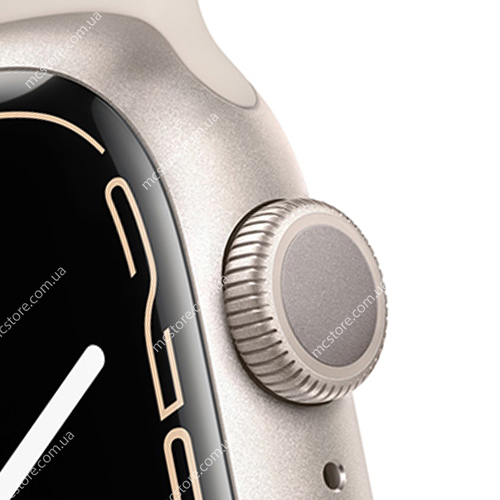 Apple Watch Series 7 GPS 45mm Starlight Aluminum Case With Starlight Sport Band (MKN63)