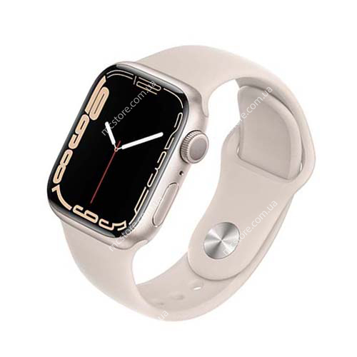 Apple Watch Series 7 GPS 45mm Starlight Aluminum Case With Starlight Sport Band (MKN63)