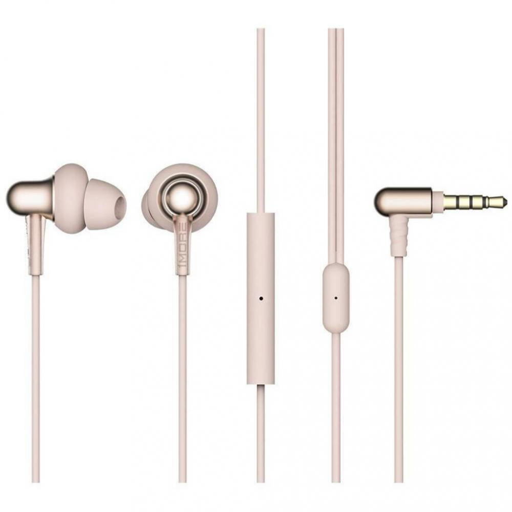 Наушники с микрофоном 1More Stylish Dual-dynamic Driver Mic Gold (E1025-GOLD)