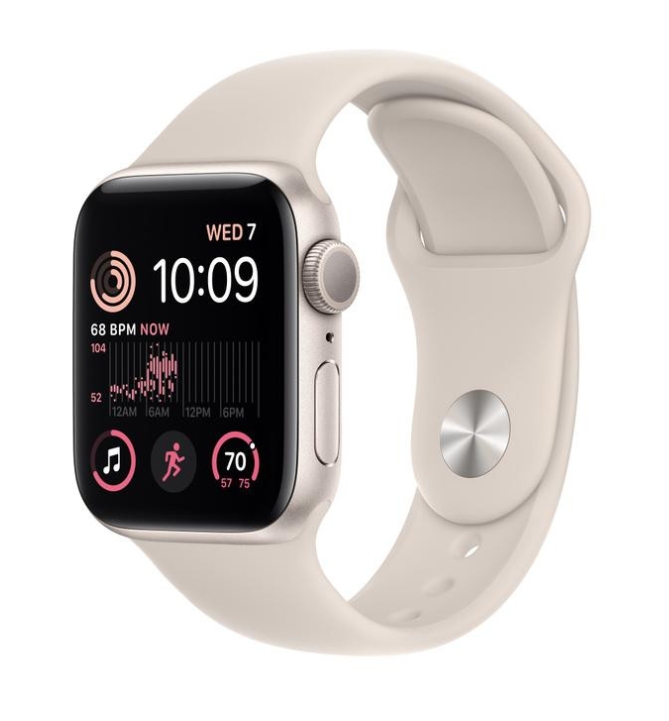 Apple Watch SE 2 GPS 40mm Starlight Aluminum Case with Starlight Sport Band (MNJP3)