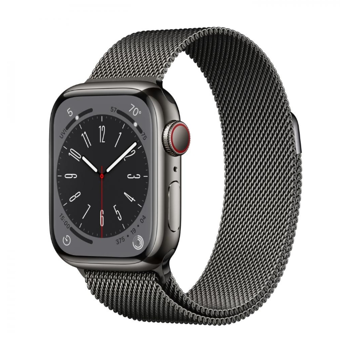 Apple Watch Series 8 GPS + Cellular 45mm Graphite S. Steel Case W. Milanese Loop Graphite (MNKW3/MNKX3)