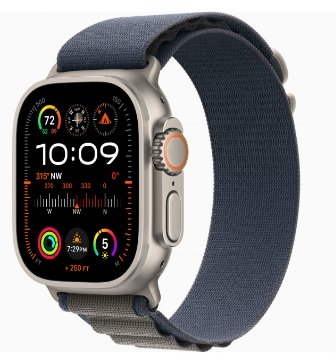 Watch Ultra 2 GPS + Cellular 49mm Titanium Case with Blue Alpine Loop - Medium (MREP3/MRFC3)
