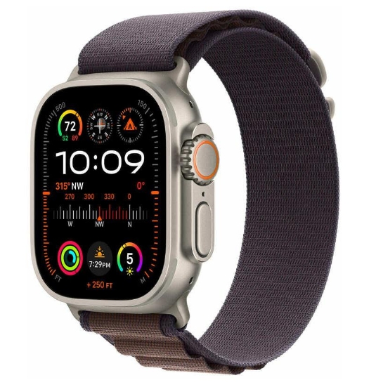 Watch Ultra 2 GPS + Cellular 49mm Titanium Case with Indigo Alpine Loop - Large (MREW3)