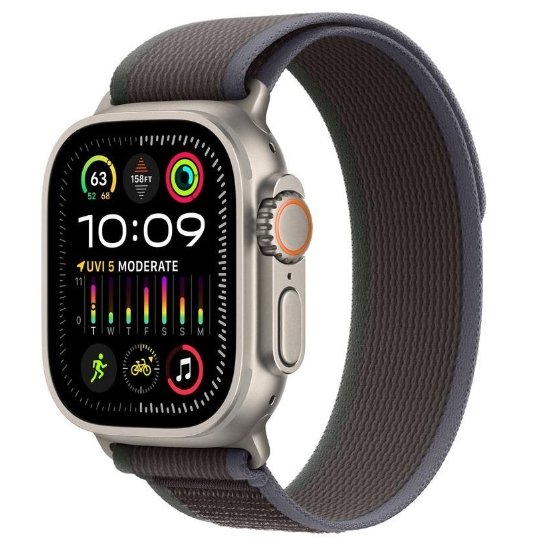 Watch Ultra 2 GPS + Cellular 49mm Titanium Case with Blue/Black Trail Loop - M/L (MRF63)