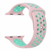 Ремешок-браслет для Apple Watch 38mm Silicone Nike Sport Band (Rose-Sea Blue)