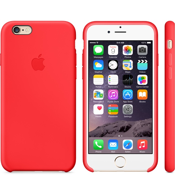 Чехол Накладка для iPhone 6S Apple Silicone Case High Copy  (Red) (Силикон)