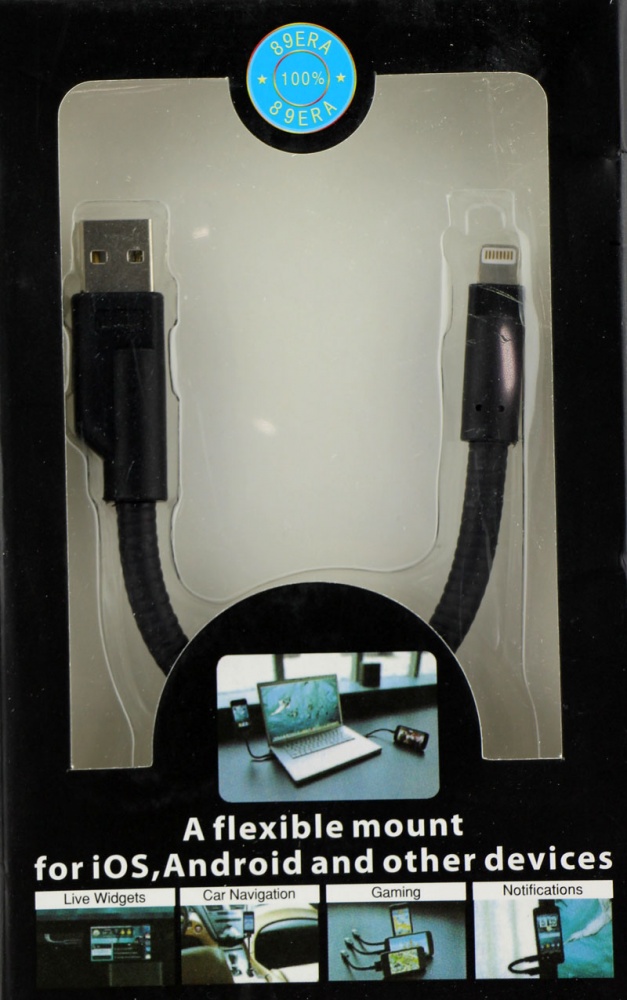 Кабель Apple Lightning USB BEND IT(Черный) (Силикон)