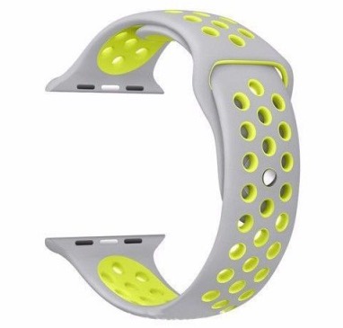 Ремешок-браслет для Apple Watch 42mm Silicone Nike Sport Band (Grey-Green)