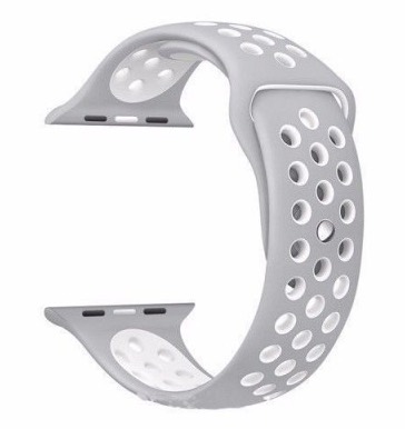 Ремінець-браслет для Apple Watch 38mm Silicone Nike Sport Band (Grey-White)