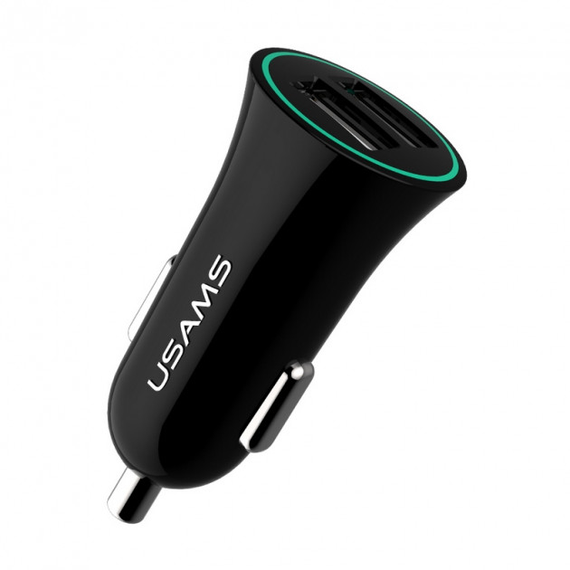 Автомобільний зарядний пристрій USAMS US-CC013 2.1 A (black)