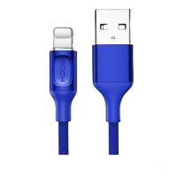 Кабель ROCK Metal Lightning auto disconnect blue