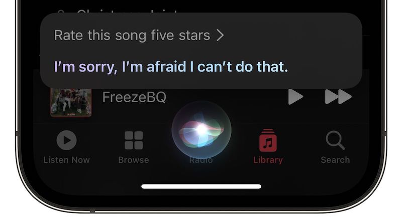 Siri больше не может оценивать песни Apple Music по запросу в iOS 15 и более поздних версиях