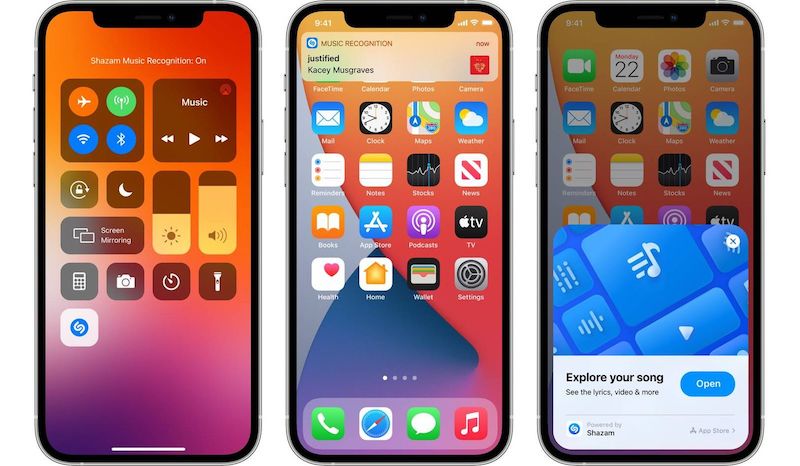 Встроенная в iPhone функция распознавания музыки синхронизируется с приложением Shazam на iOS 16