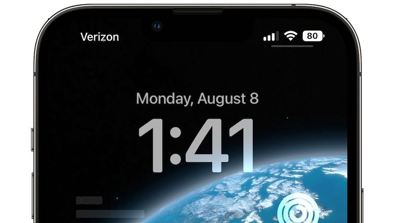 В iOS 16 Beta 5 процент заряда АКБ теперь отображается в строке состояния
