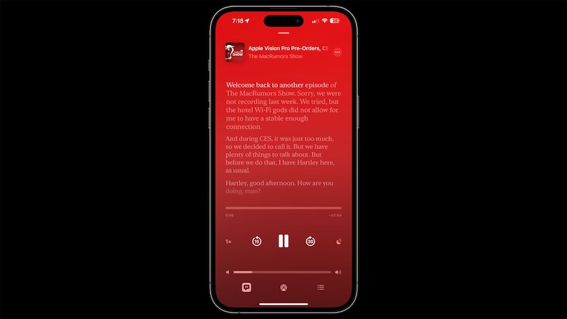 iOS 17.4: использование новой функции транскрипции подкастов от Apple