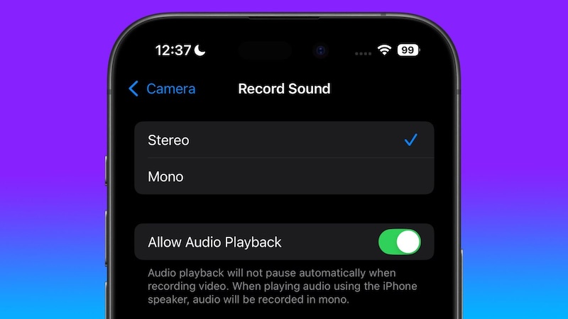 iOS 18 добавляет настройку камеры, позволяющую воспроизводить звук при съемке видео