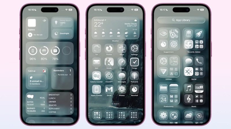 iOS 26: як зробити іконки додатків прозорими на головному екрані iPhone
